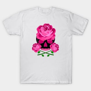 Pink Rose Skull T-Shirt